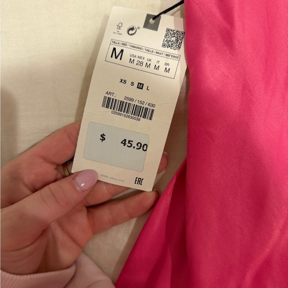 Zara Vibrant Pink Satin Dress - Picture 3 of 3